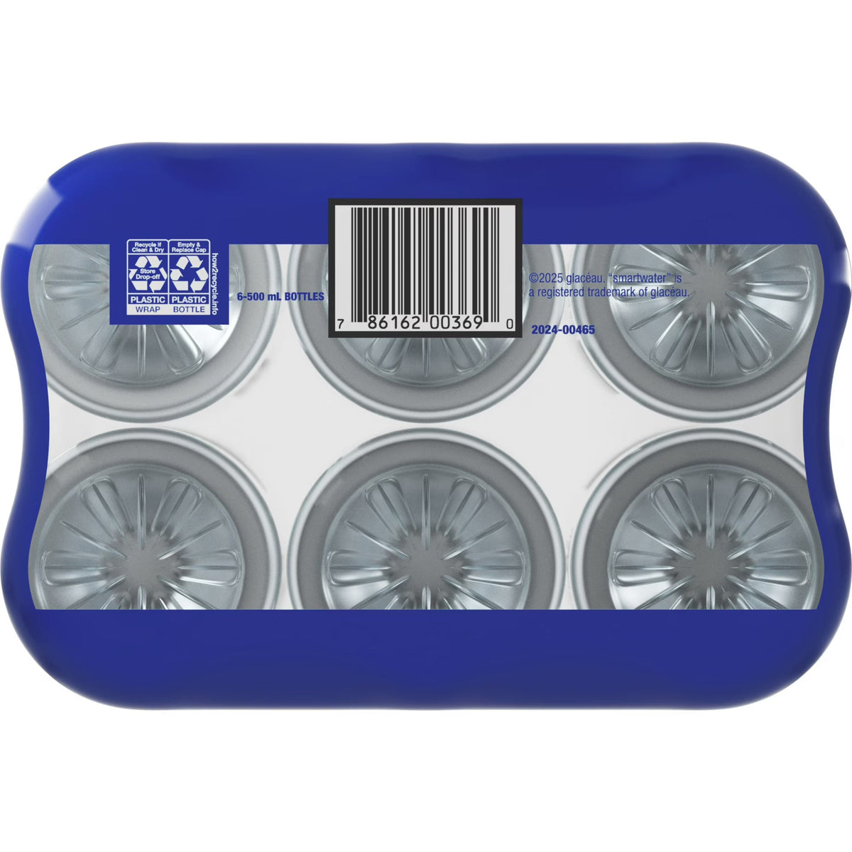 smartwater Vapor Distilled Water, 16.9 fl oz Bottles, 6 Pack, Premium Purified Water with Electrolytes for Taste