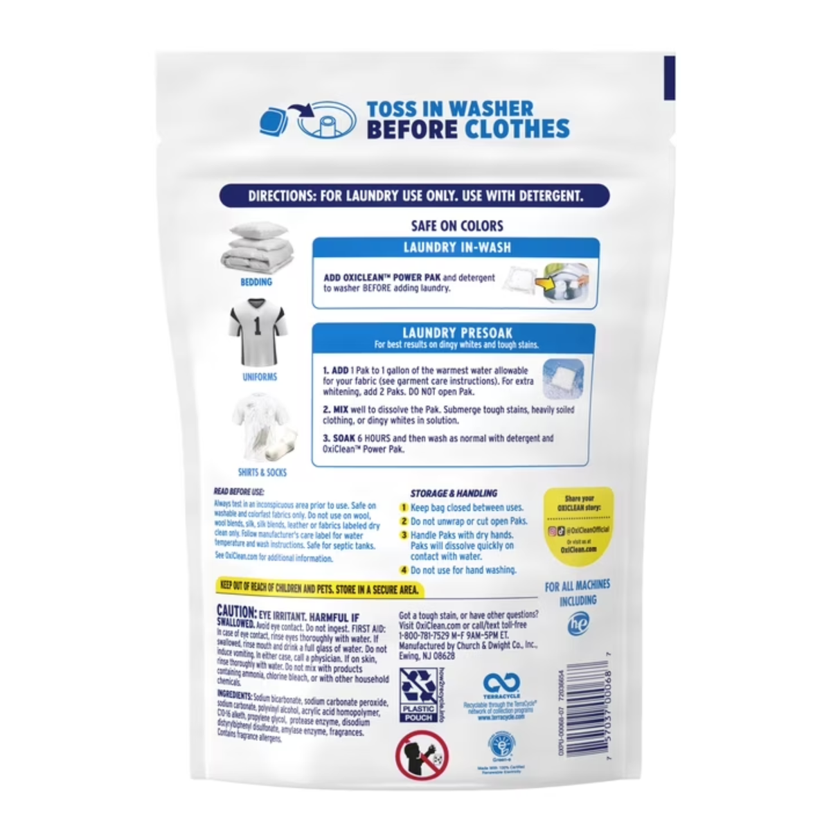 OxiClean White Revive Laundry Whitener & Stain Remover Power Paks, Chlorine-Free Whitening Formula, 24 Count per Pack, 2 Pack (48 Total Paks)