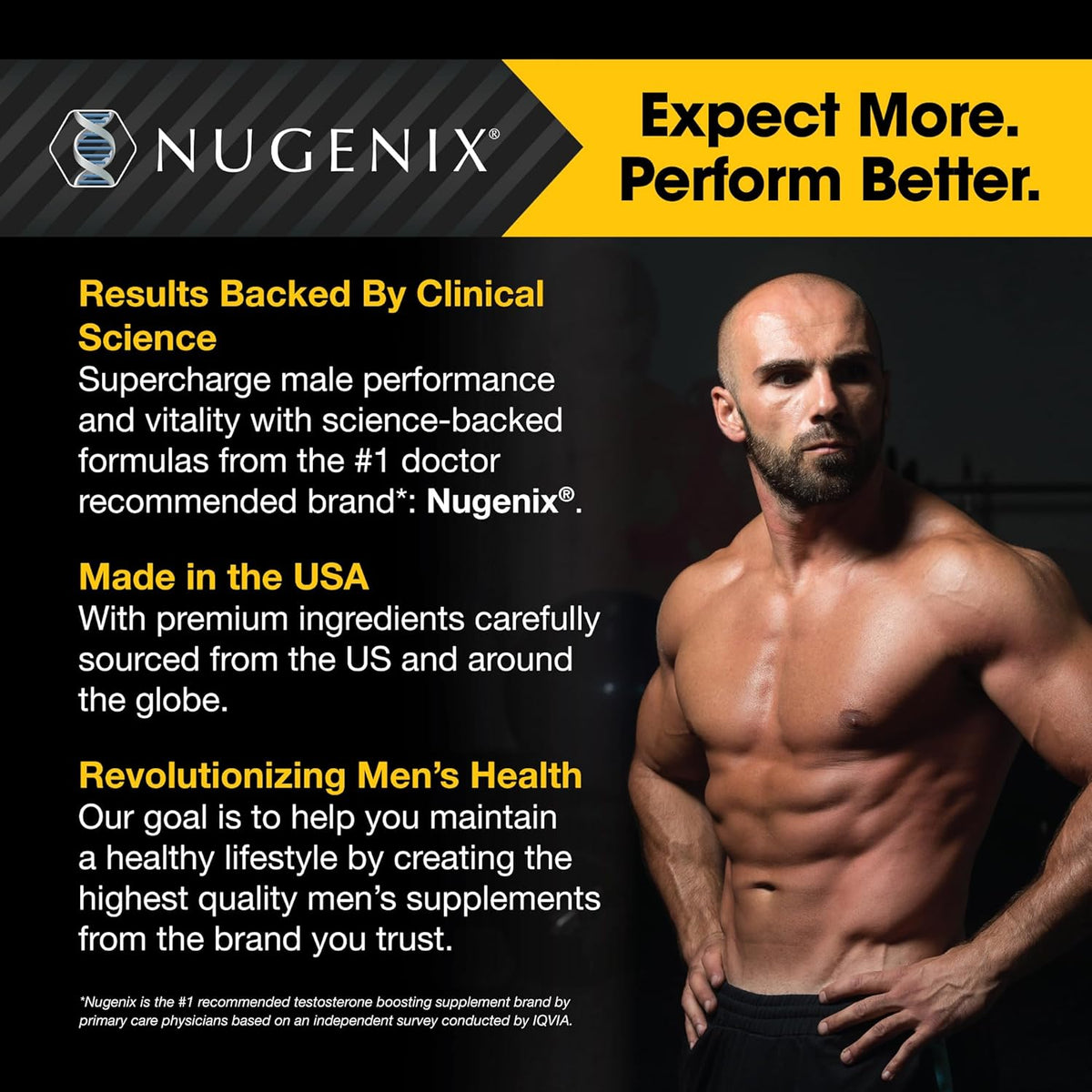 Nugenix Total-T, Free and Total Testosterone Booster for Men, 90 Count