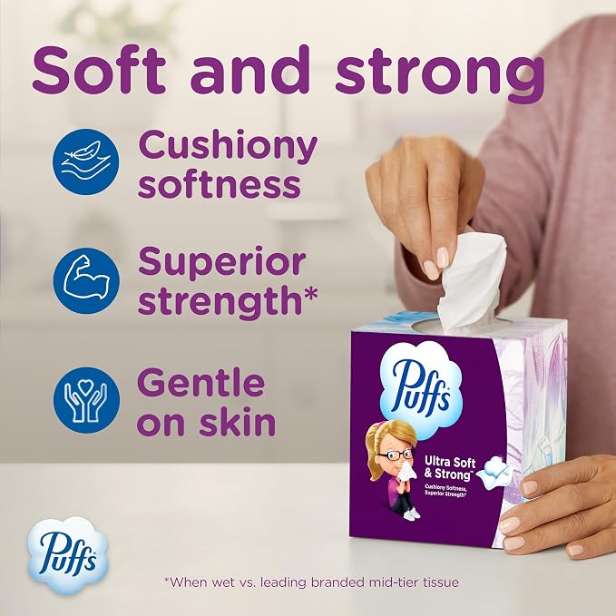 Puffs Ultra Soft Non-Lotion Tissues (8-Box Bundle) – Gentle Household Grocery Essential