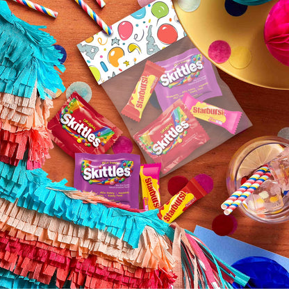 SKITTLES & STARBURST Fun Size Chewy Candy Variety Bag, Party Size, Assorted Fruit Flavored Candy, 20.13 oz Bulk Bag