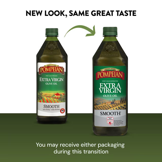 Pompeian Smooth Extra Virgin Olive Oil, Mild & Balanced Flavor, Premium Cooking Oil, 16 fl oz Bottle