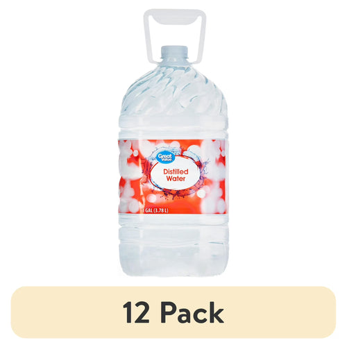 Great Value Distilled Water, 1 Gallon (128 fl oz) Jugs, 12 Pack, High-Purity Distilled Water for Household & Everyday Use
