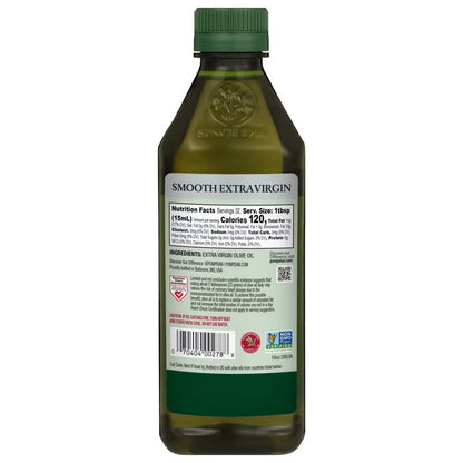 Pompeian Smooth Extra Virgin Olive Oil, Mild & Balanced Flavor, Premium Cooking Oil, 16 fl oz Bottle