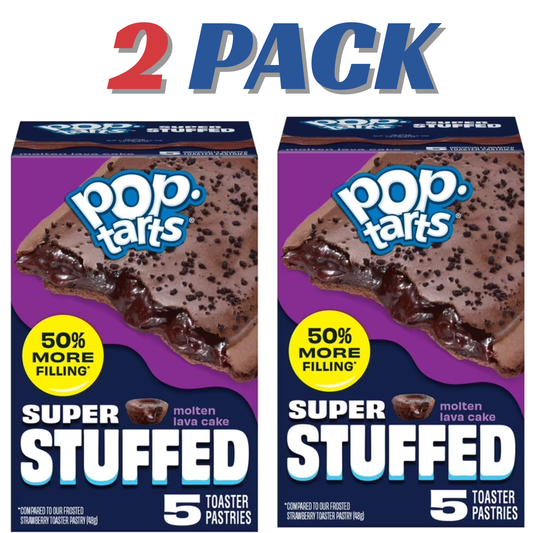 ( 2 PACK ) Pop-Tarts Super Stuffed Molten Lava Cake Toaster Pastries, 50% More Filling, Shelf-Stable, 10.9 oz (10 Count)