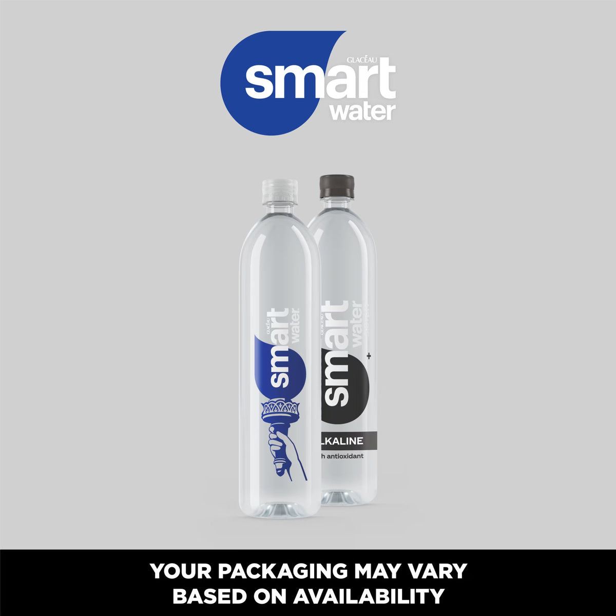 smartwater Vapor Distilled Water, 33.8 fl oz Bottle, Premium Purified Water with Electrolytes for Taste