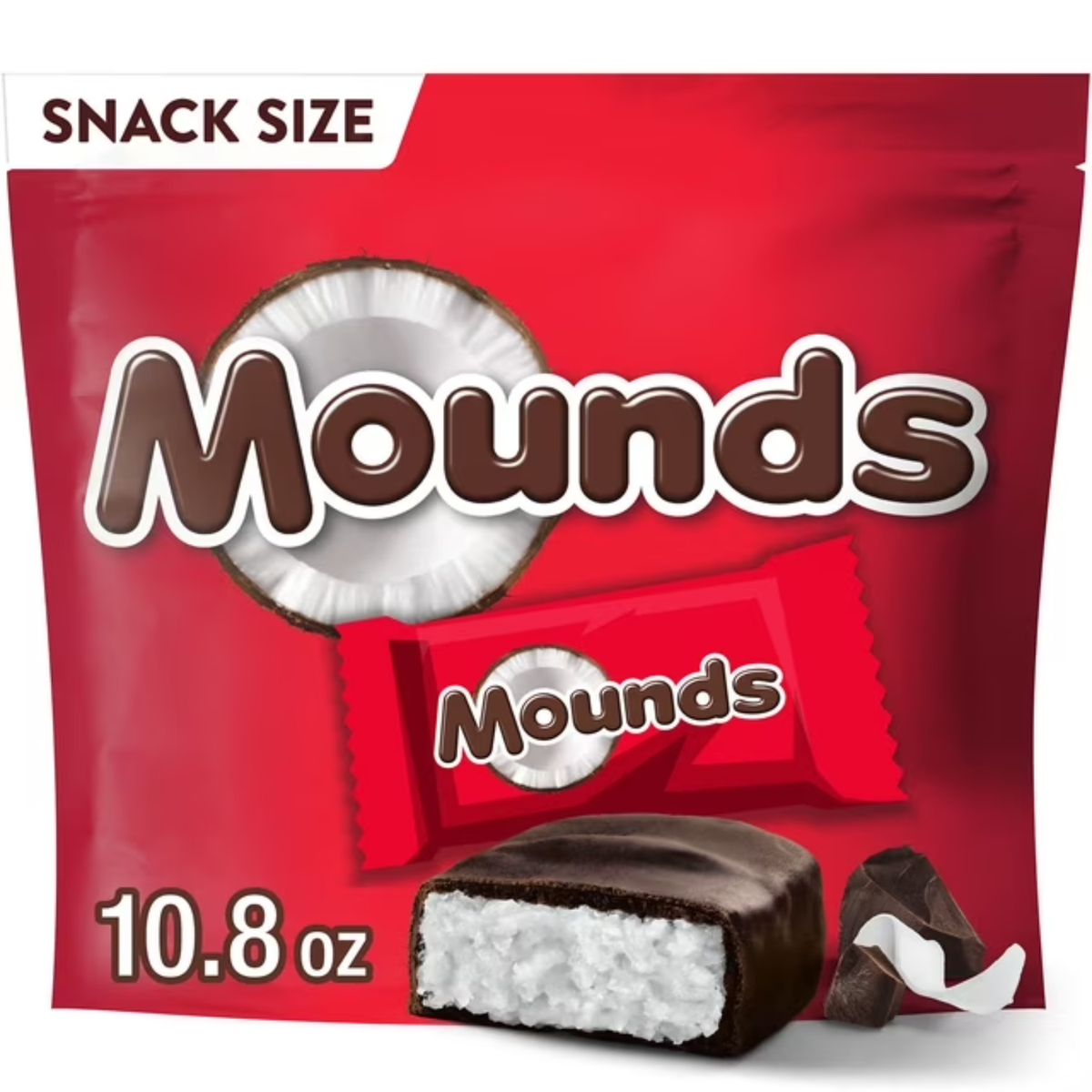 ( 4 PACK ) Mounds Coconut and Dark Chocolatey Snack Size Candy, Bag 10.8 oz