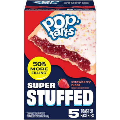 ( 2 PACK ) Pop-Tarts Super Stuffed Strawberry Blast Toaster Pastries, 50% More Filling, Shelf-Stable, 10.9 oz (10 Count)