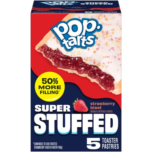 Pop-Tarts Super Stuffed Strawberry Blast Toaster Pastries, 50% More Filling, Shelf-Stable, 10.9 oz (5 Count)