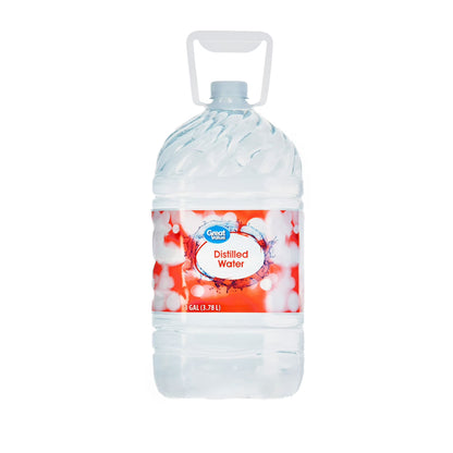 Great Value Distilled Water, 1 Gallon (128 fl oz) Jugs, 6 Pack, High-Purity Distilled Water for Household & Everyday Use