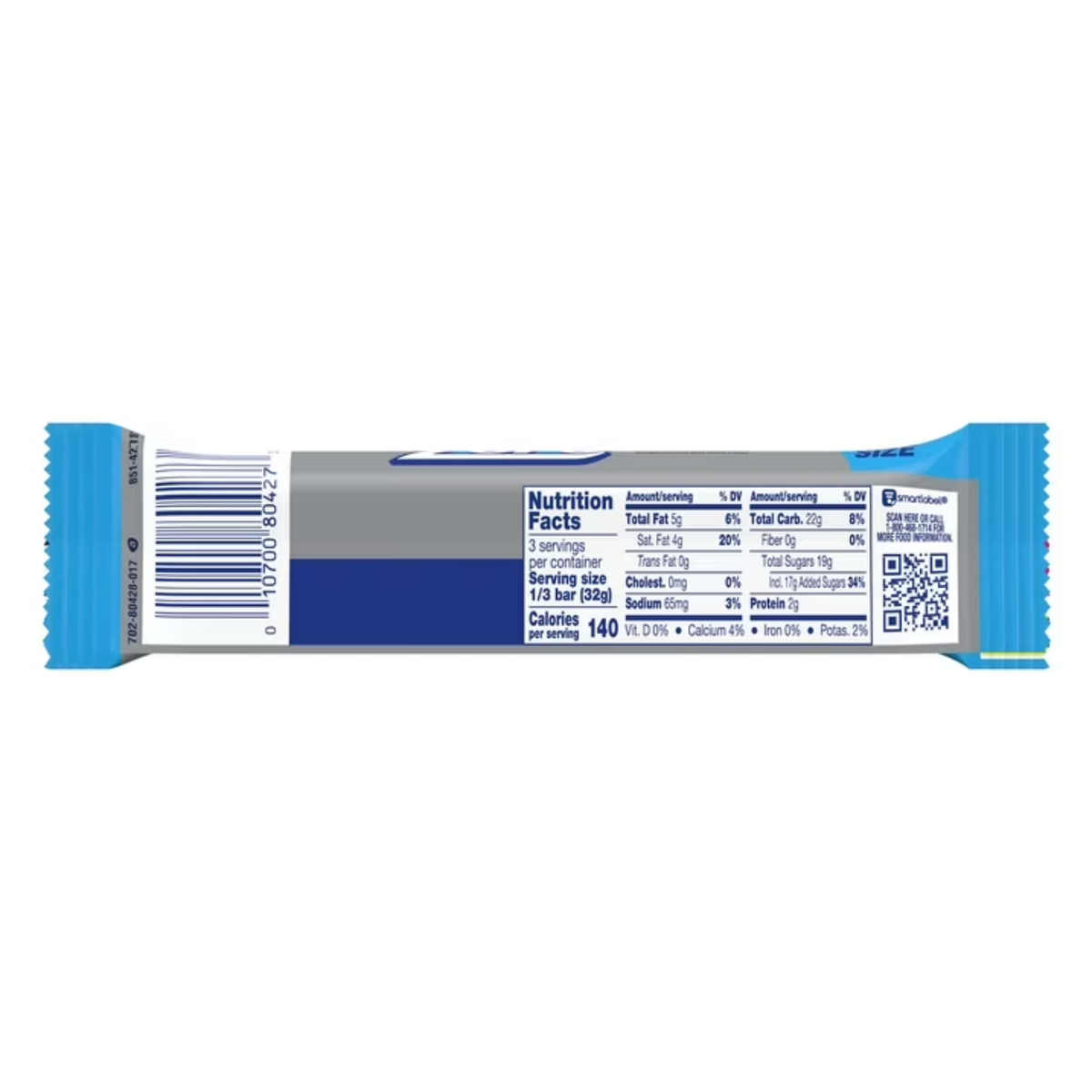 Zero White Fudge, Caramel, Peanut, Almond Nougat King Size Candy, Bar 3.4 oz