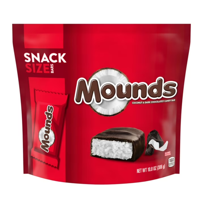( 4 PACK ) Mounds Coconut and Dark Chocolatey Snack Size Candy, Bag 10.8 oz