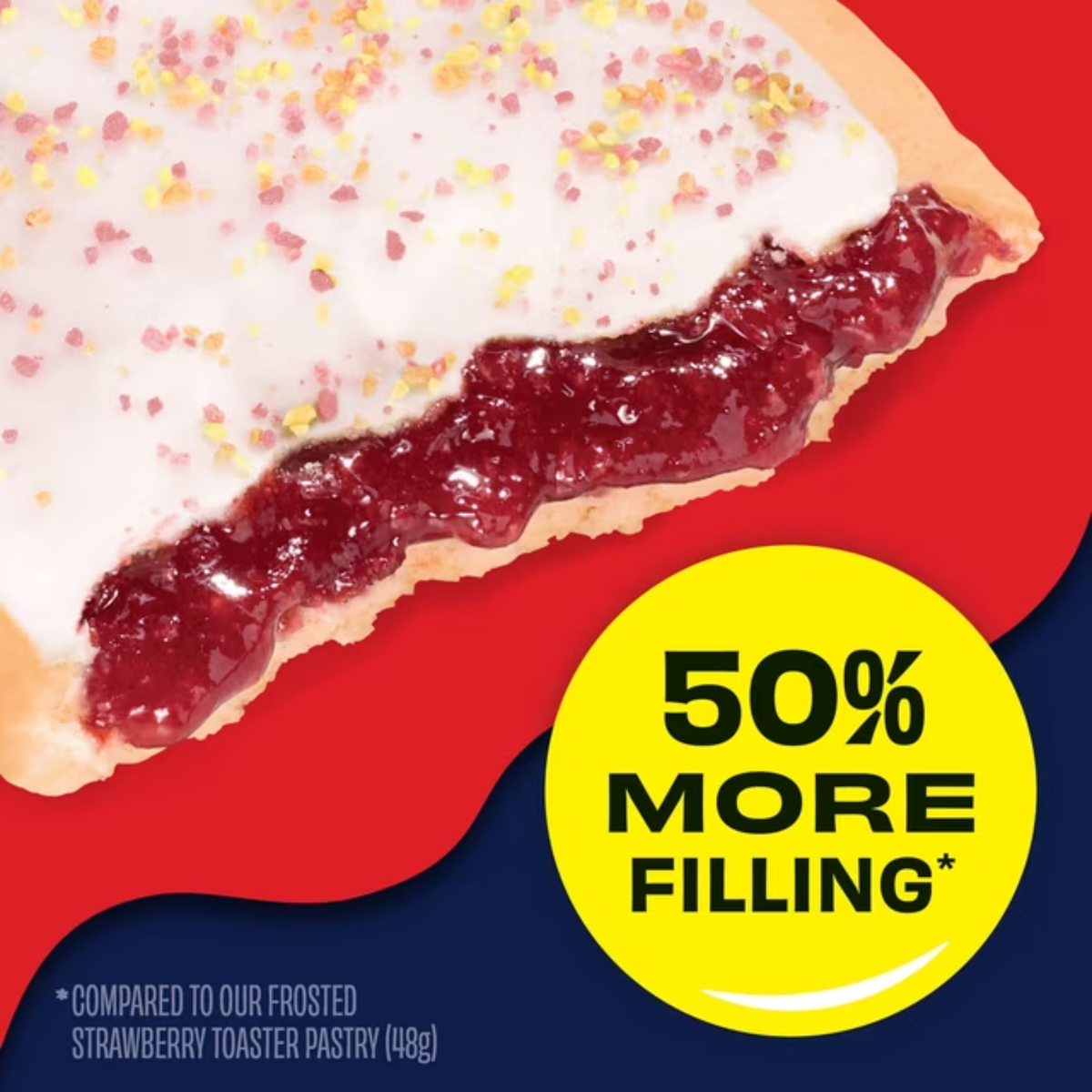 ( 4 pPop-Tarts Super Stuffed Strawberry Blast Toaster Pastries, 50% More Filling, Shelf-Stable, 10.9 oz (20 Count)