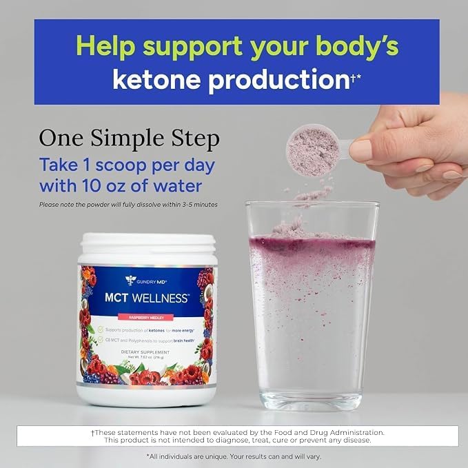 Gundry MD® MCT Wellness Powder, Raspberry Medley, 30 Servings 7.62 oz