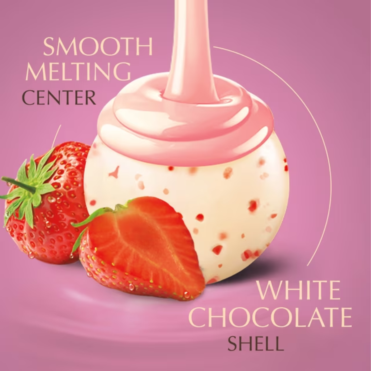 Lindt LINDOR Strawberries & Cream White Chocolate Truffles, Smooth Melting White Chocolate Candy with Strawberry Cream Filling, 5.1 oz Bag