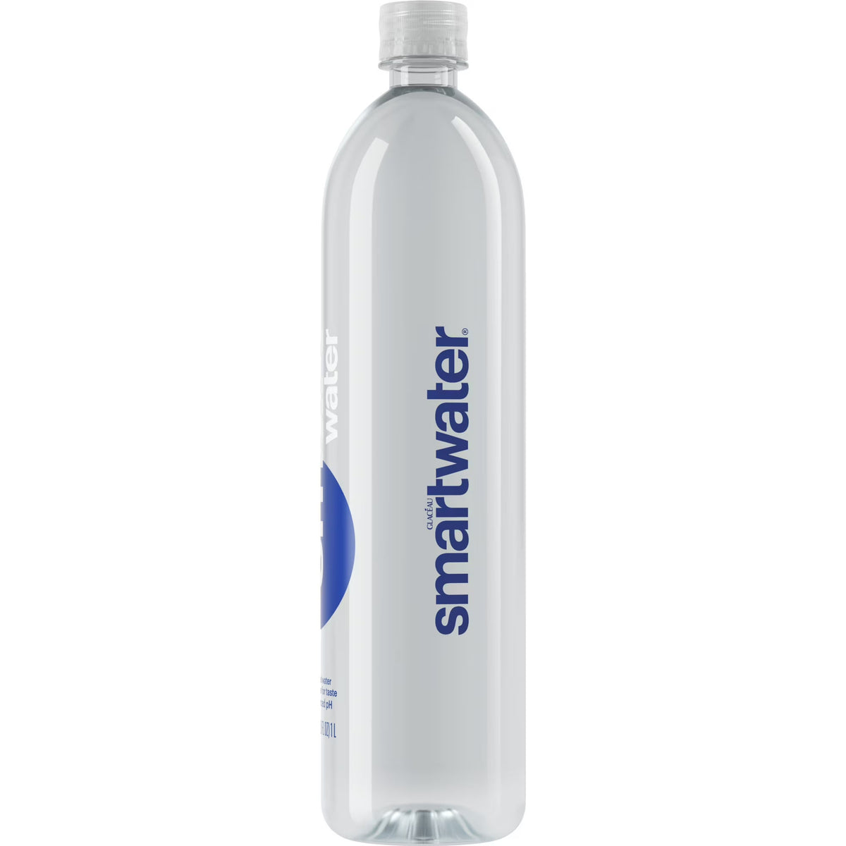smartwater Vapor Distilled Water, 33.8 fl oz Bottle, Premium Purified Water with Electrolytes for Taste