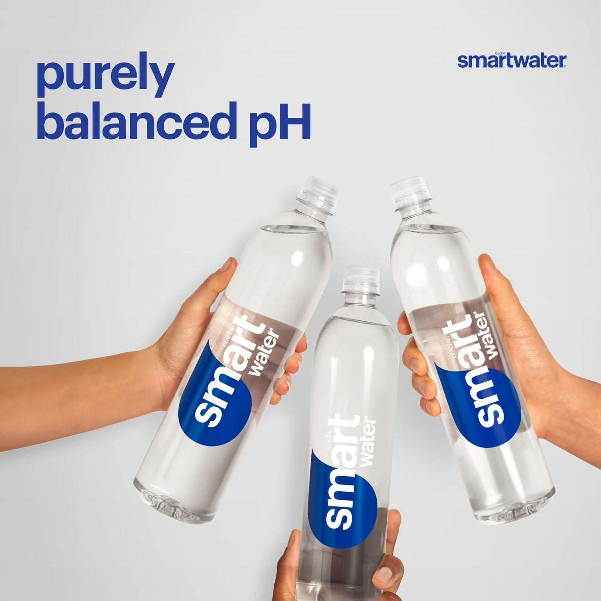 smartwater Vapor Distilled Water, 16.9 fl oz Bottles, 6 Pack, Premium Purified Water with Electrolytes for Taste