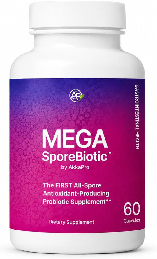 Me-ga SporeBiotic A Powerful Spore-Based Formula for Digestive Wellness (1 Pack), Oral Health Probiotic – 4-Strain Formula for Healthy Gums 60 Capsules