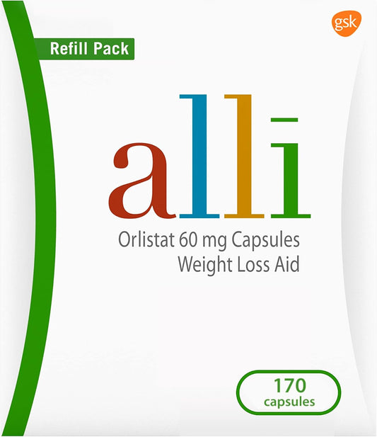 alli Weight Loss Supplement, Orlistat 60 mg Capsules, 170 Count Refill Pack