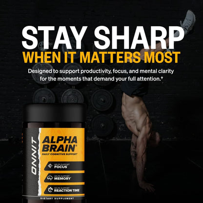 ONNIT Alpha Brain Nootropic Brain Supplement for Focus & Memory, 60 Count