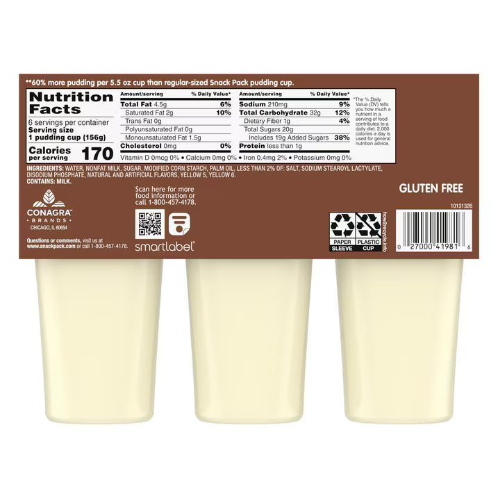 ( 2 PACK ) Snack Pack Super Size Vanilla Pudding, 5.5 oz Pudding Cups, 12 Count