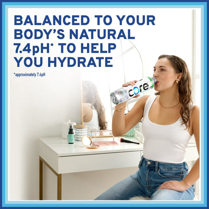 CORE Hydration Perfectly Balanced Drinking Water, 0.5 L (16.9 fl oz) Bottles, 6 Count Pack