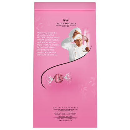 Lindt LINDOR Strawberries & Cream White Chocolate Truffles, Premium White Chocolate Candy with Strawberry Cream Filling, 5 Pack (5.1 oz Bags)