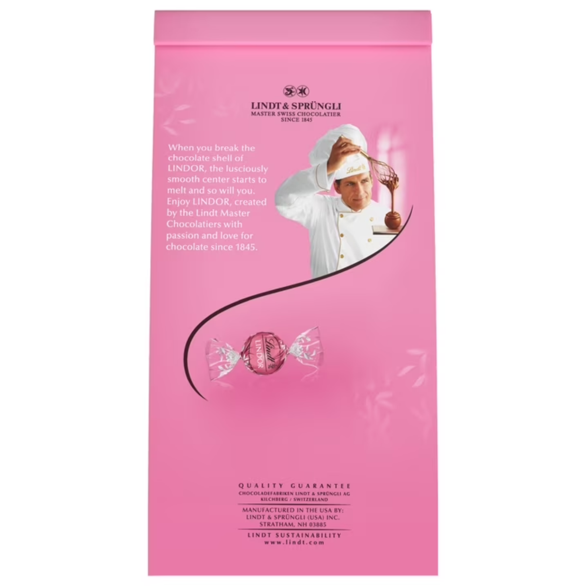 Lindt LINDOR Strawberries & Cream White Chocolate Truffles, Smooth Melting White Chocolate Candy with Strawberry Cream Filling, 5.1 oz Bag