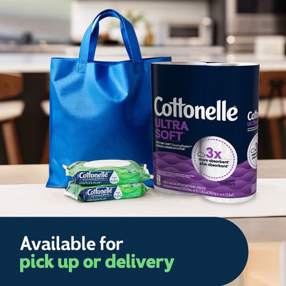 Cottonelle Gentle Plus Flushable Wet Wipes, Gentle Cleansing Bathroom Wipes, 4 Flip-Top Packs