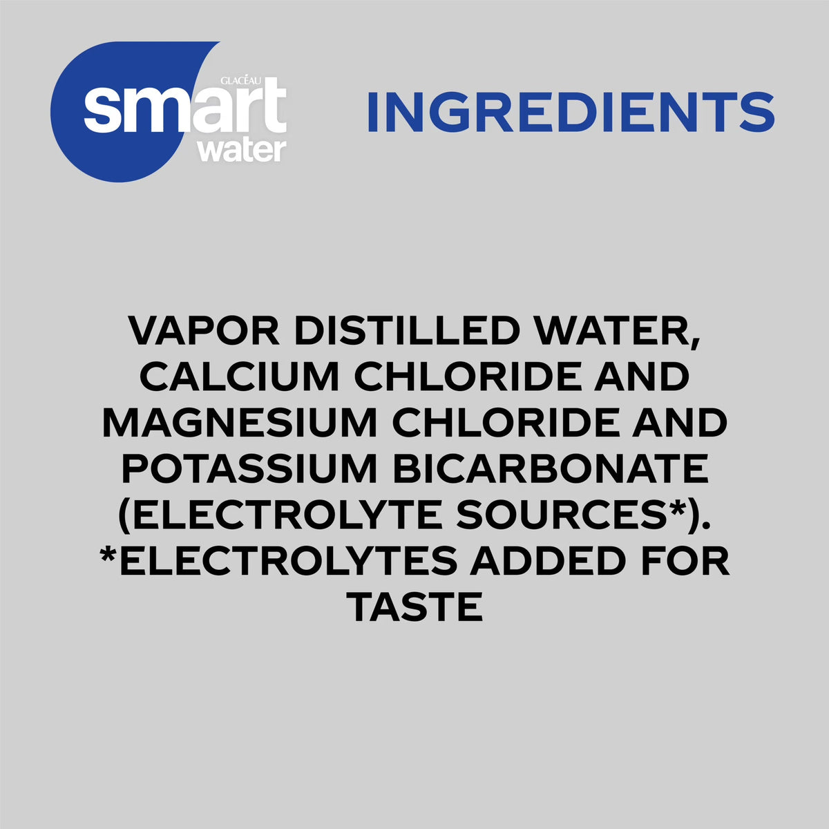 smartwater Vapor Distilled Water, 33.8 fl oz Bottle, Premium Purified Water with Electrolytes for Taste