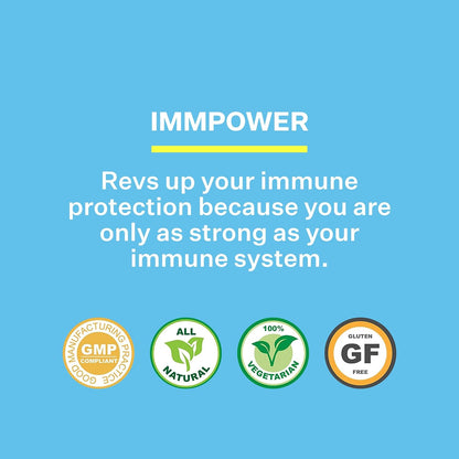 American BioSciences ImmPower AHCC Supplement, Vegetarian Capsules, Enhanced Immune Support, Natural Killer Cell Activity and Cytokine Production, 500 milligrams per Capsule (30 Count)
