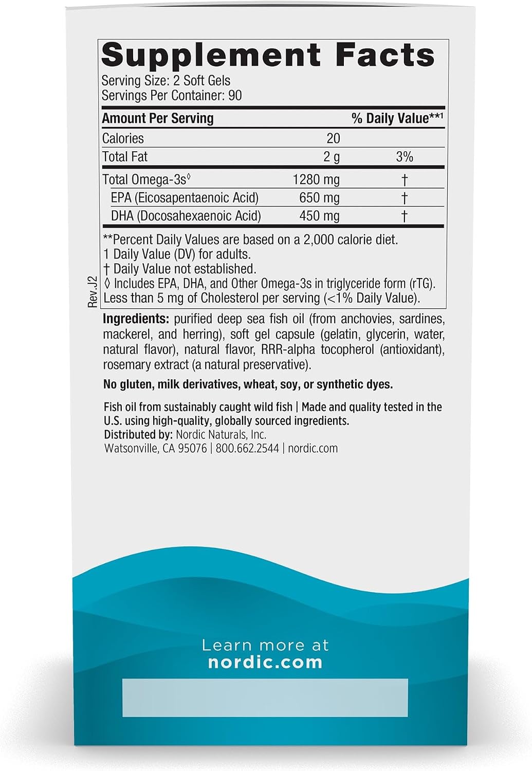 Nordic Naturals Ultimate Omega, 1280mg Omega-3 Fish Oil, Lemon - 180 Count