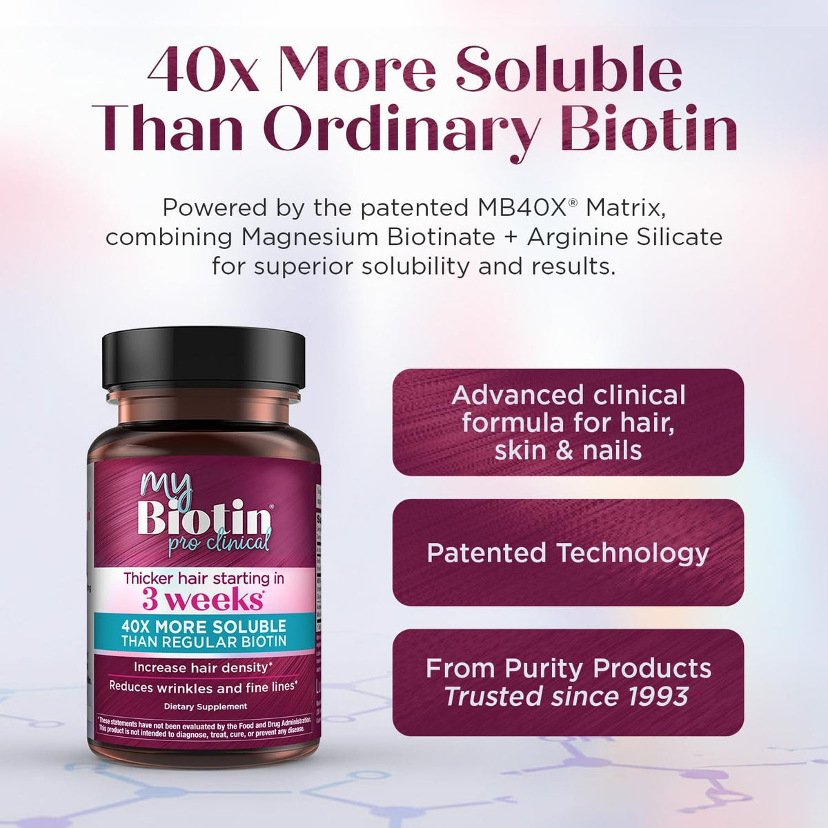 Purity Products MyBiotin ProClinical - Biotin - Thicker Hair in 3 Weeks