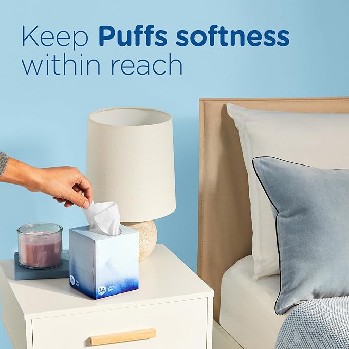 Puffs Ultra Soft Family Pack Tissues (4-Box Bundle) – Gentle Household Grocery Essential