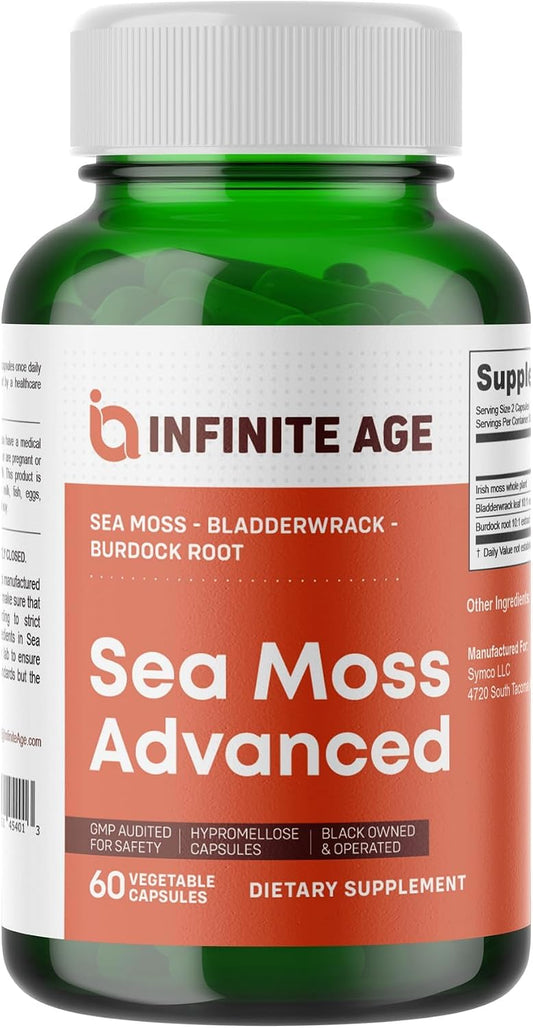 INFINITE AGE Sea Moss Capsules, 1250mg Irish Moss Blend - 60 Count