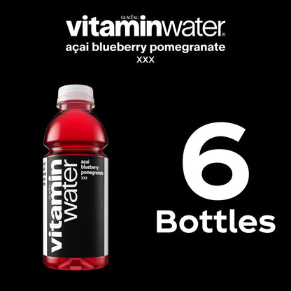 vitaminwater XXX Acai-Blueberry-Pomegranate Flavored Water Beverage, 16.9 fl oz Bottles, 6 Pack