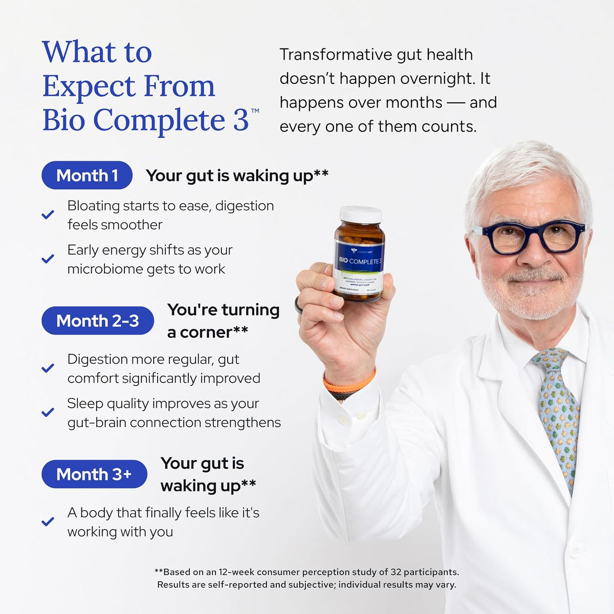 Gundry MD Bio Complete 3, 3-in-1 Probiotics, Pre & Postbiotics, 30 Servings