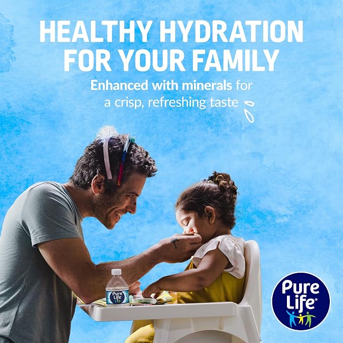Pure Life Bottled Drinking Water, 48 Pack, 8 Fl Oz Each, Purified Water Enhanced with Minerals, Crisp Refreshing Taste, Toy Story 5 Packaging