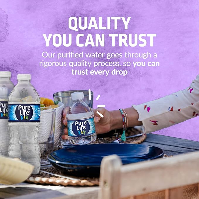 Pure Life Bottled Drinking Water, 48 Pack, 8 Fl Oz Each, Purified Water Enhanced with Minerals, Crisp Refreshing Taste, Toy Story 5 Packaging