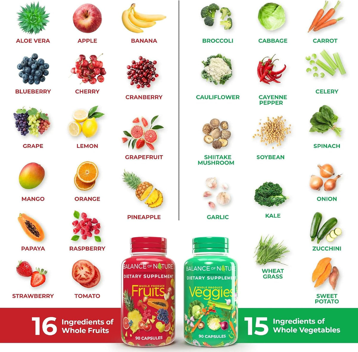 Balance of Nature Whole Food Supplement, Fruits & Veggies, 30 Servings