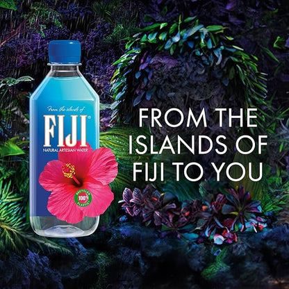 FIJI Natural Artesian Water, 500mL (16.9 Fl Oz) – 6-Pack | Premium Sustainable Hydration in 100% Recycled Plastic