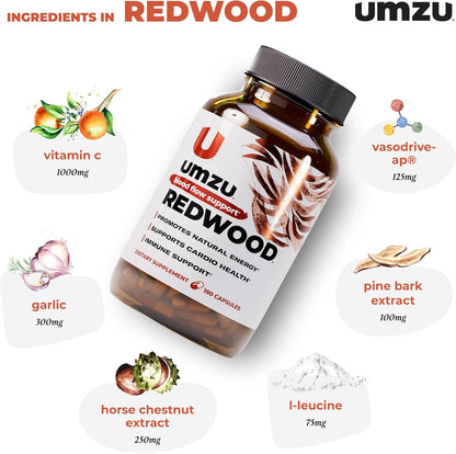 UMZU Redwood Nitric Oxide Booster, 30 Day Supply