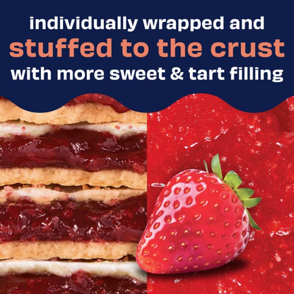 ( 4 pPop-Tarts Super Stuffed Strawberry Blast Toaster Pastries, 50% More Filling, Shelf-Stable, 10.9 oz (20 Count)