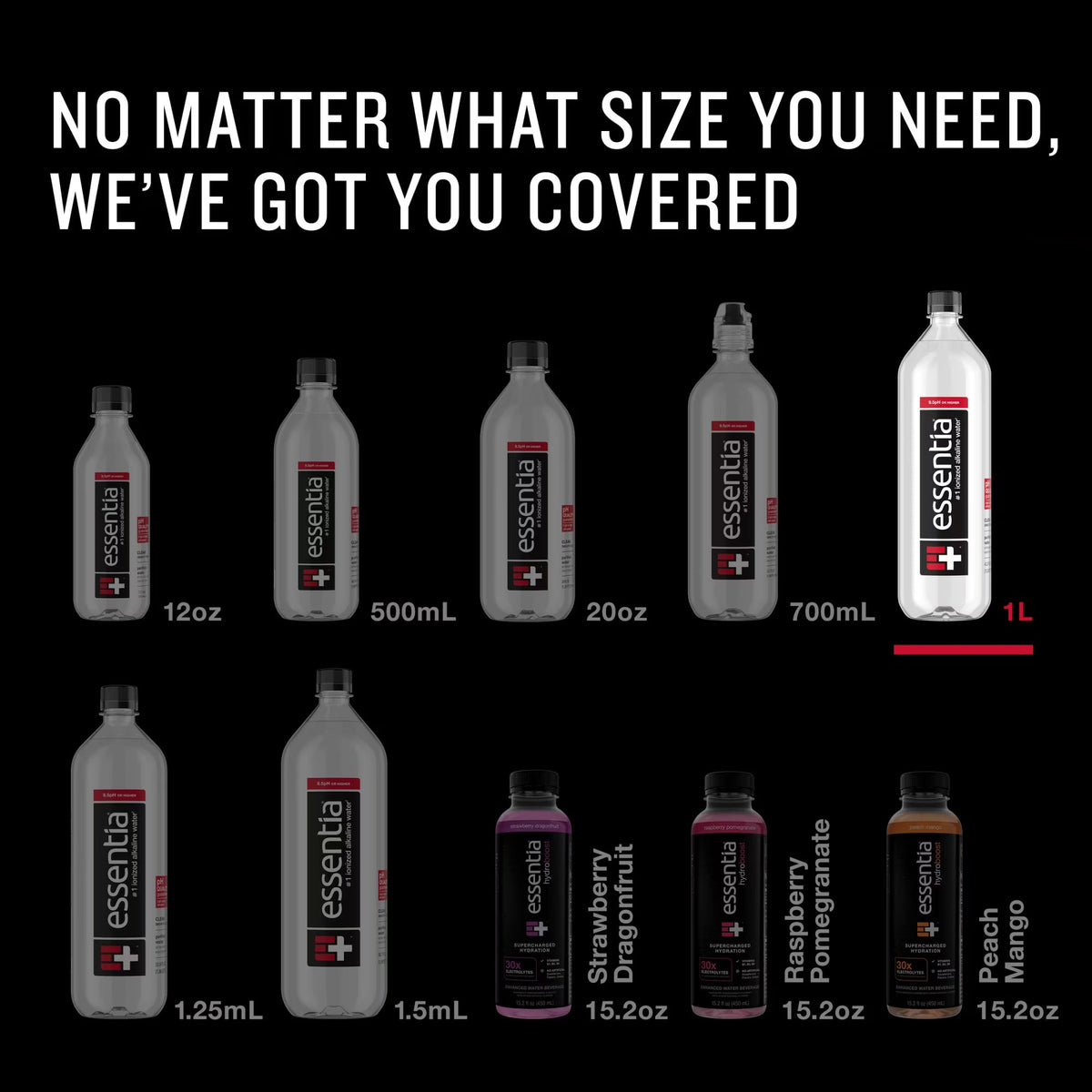 Essentia Ionized Alkaline Bottled Water, 1 Liter (34 fl oz), 99.9% Pure Water with Electrolytes
