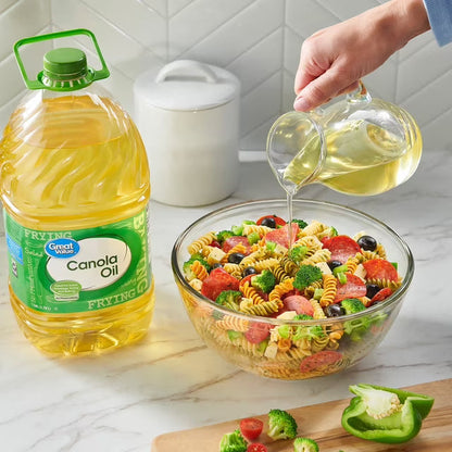 Great Value Canola Oil, Heart Healthy Cooking Oil, High Smoke Point, 1 Gallon Bottle, 128 fl oz