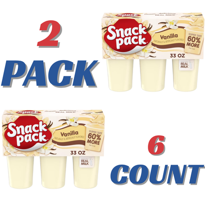 ( 2 PACK ) Snack Pack Super Size Vanilla Pudding, 5.5 oz Pudding Cups, 12 Count