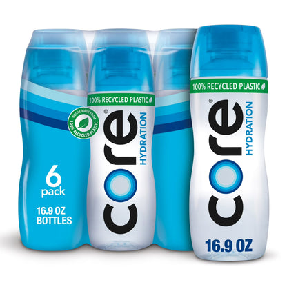 CORE Hydration Perfectly Balanced Drinking Water, 0.5 L (16.9 fl oz) Bottles, 6 Count Pack
