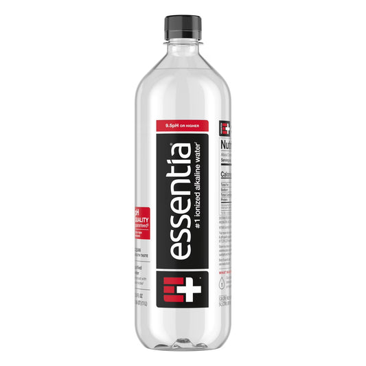 Essentia Ionized Alkaline Bottled Water, 1 Liter (34 fl oz), 99.9% Pure Water with Electrolytes