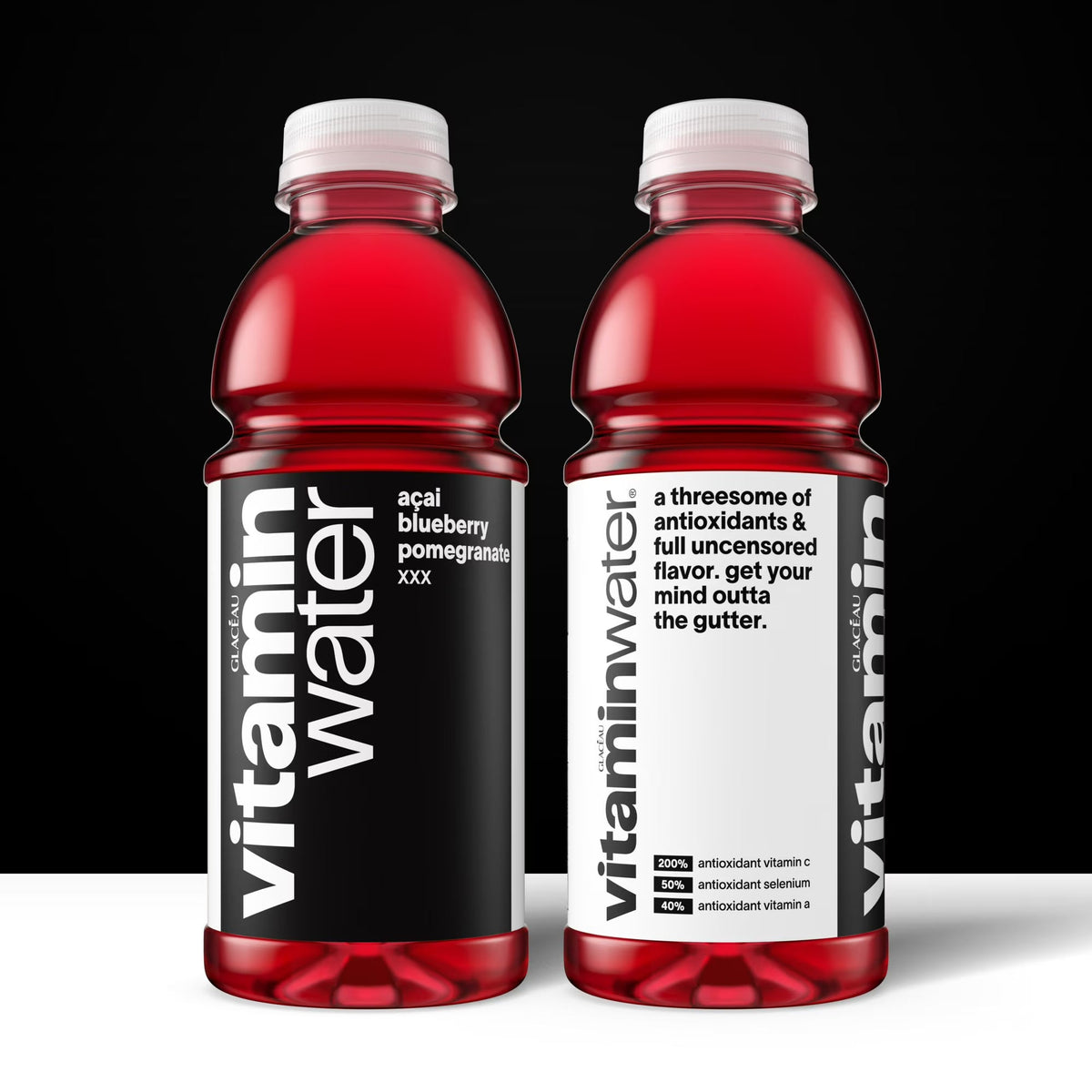 vitaminwater XXX Acai-Blueberry-Pomegranate Flavored Water Beverage, 20 fl oz Bottle, Nutrient Enhanced with Vitamins & Electrolytes