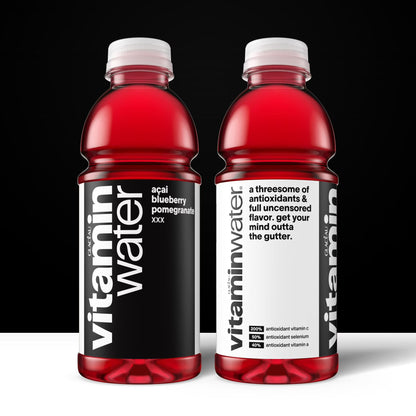 vitaminwater XXX Acai-Blueberry-Pomegranate Flavored Water Beverage, 20 fl oz Bottle, Nutrient Enhanced with Vitamins & Electrolytes
